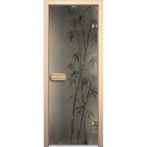 "КЛЁН" дверь для бани АКМА стекло с фьюзингом 690х1890мм