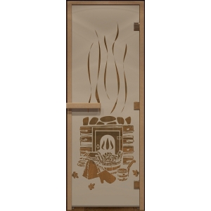"БАНЬКА" дверь для бани DOORWOOD стекло бронза матовая коробка ольха 80х200см DW00066