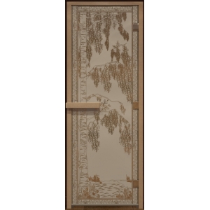 "БЕРЕЗКА" дверь для бани DOORWOOD стекло бронза матовая 80х200см DW00906