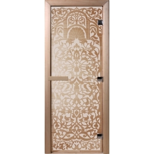 Дверь для бани "флоренция" стекло сатиновое коробка ольха 70х190см