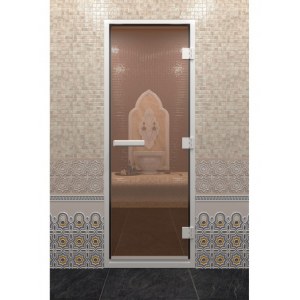 Дверь для хамама DoorWood Alum бронза 70х190 см