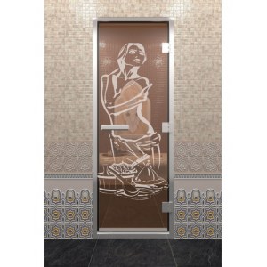 Дверь для хамама DoorWood Alum бронза "Искушение" 70х190 см