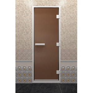 Дверь для хамама DoorWood Alum бронза матовая 70х190 см