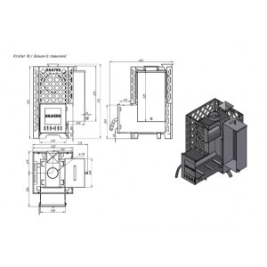 Печь для бани "Кратер 16С" бак