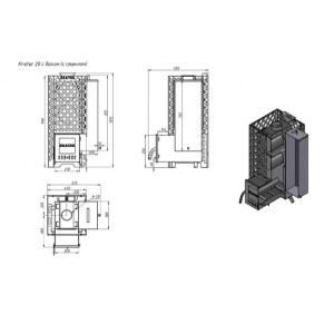 Печь для бани "Кратер 20С" бак
