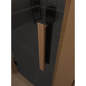 Дверь для бани фаворит"Графит прозрачный" коробка ольха