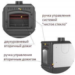 Печь-камин Везувий LV-12РS "Антрацит"